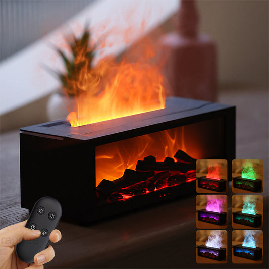 Flame Humidifier Aromatherapy Diffuser LED Fireplace